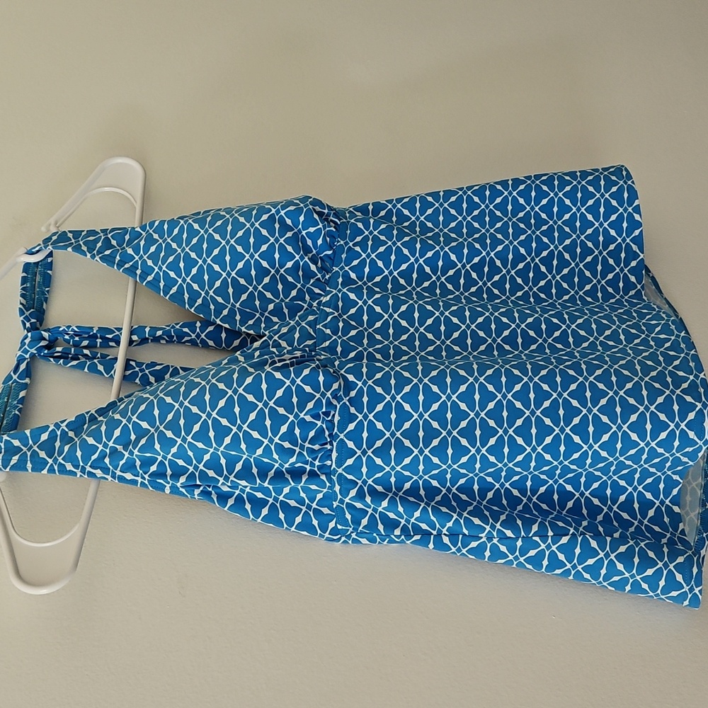 Land's End Two Piece Halter Tankini And Skort Set Bikini Blue Size 10 - Picture 3 of 14